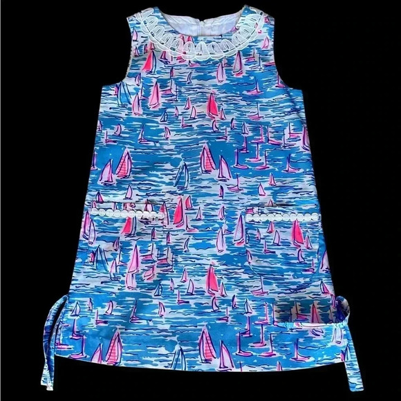 NWT Lilly Pulitzer Boatlicious Nautical Shift Dress Girls Dress Size 7 - Picture 7 of 11